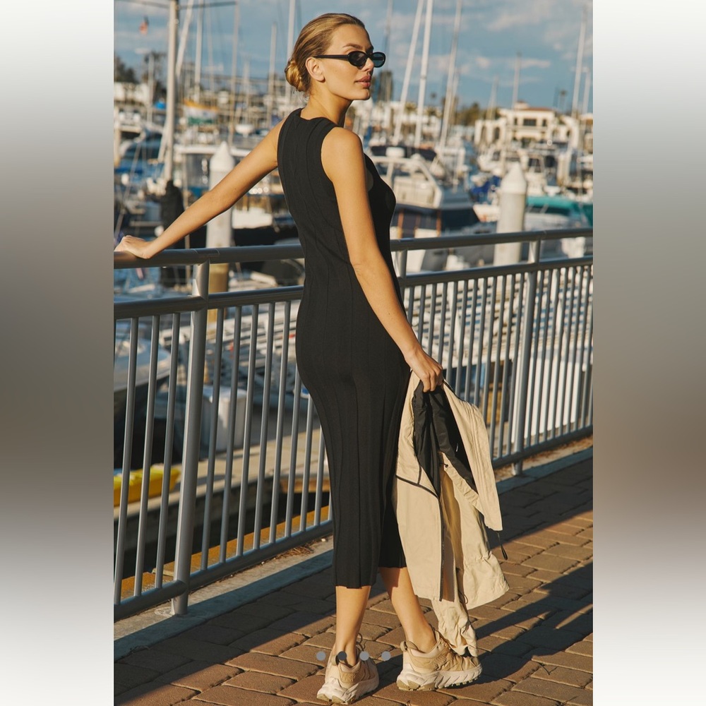 Anthropologie Black Sleeveless Bodycon Dress